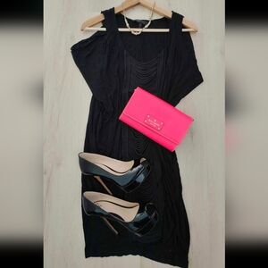 bcbg Black Dress with Kate spade woc